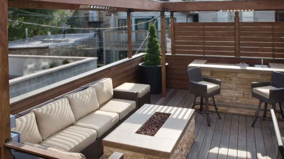 Rooftop Deck in Logan Square neighborhood of Chicago, Illinois